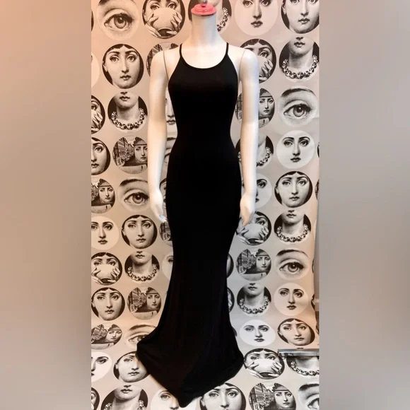 Elegant & Soft Long Maxi Dress w/ Adjustable Straps & Derrière Ruching, Sz S - Picture 1 of 14